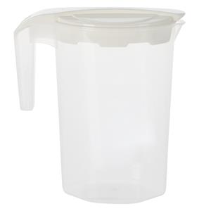 Excellent Houseware Schenkkan/waterkan - wit - 1750 ML - kunststof - 22 x 10 x 22 cm -