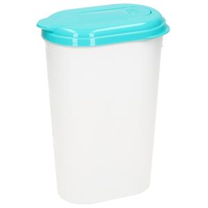 PlasticForte Waterkan/sapkan - transparant/aqua groen - met deksel - 1.6 liter - kunststof -