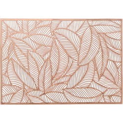 Unique Living Placemat Nissa - 1x - brons blad motief - 30 x 45 cm - onderlegger -