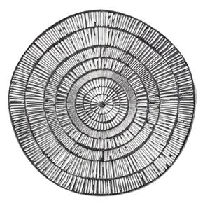 Krist+ Ronde Placemats metallic zilver look diameter cm -