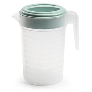 PlasticForte Waterkan/sapkan transparant/mintgroen met deksel 1 liter kunststof -