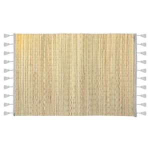 Secret de Gourmet Rechthoekige placemat met franjes grijs bamboe 45 x 30 -