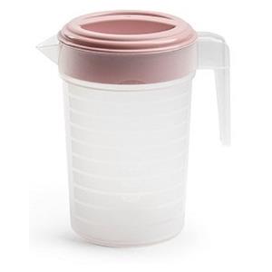 PlasticForte Waterkan/sapkan transparant/roze met deksel 1 liter kunststof -