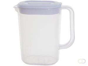 Whitefurze Schenkkan/waterkan - transparant - 1500 ML - kunststof - 19 x 9 x 20 cm -