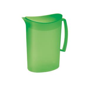 Juypal Hogar Schenkkan/waterkan met deksel - groen - 2 liter - kunststof - L20 x H23 cm -