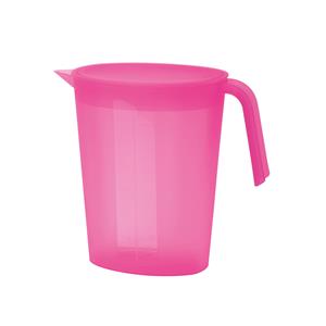 Juypal Hogar Schenkkan/waterkan met deksel - fuchsia roze - 1,75 liter - kunststof - L22 x H20 cm -