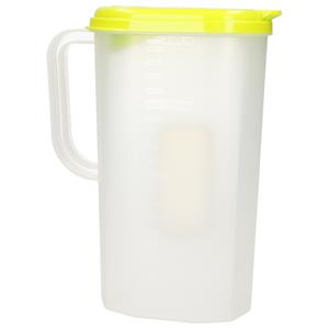 PlasticForte Waterkan/sapkan transparant/groen met deksel 2 liter kunststof -