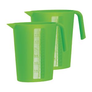 Juypal Hogar Schenkkan/waterkan - 2x - groen - 1,75 liter - kunststof - L22 x H20 cm -