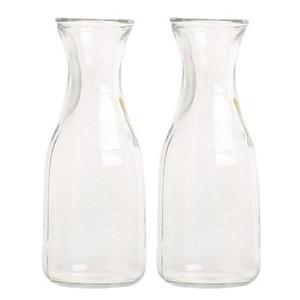 Merkloos 2x Glazen water/sap/wijn karaffen van 0,5 liter -