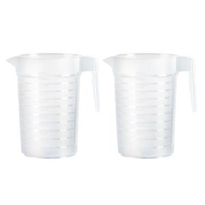 PlasticForte Waterkan/schenkkan - 2x - transparant - 2000 ML - kunststof -