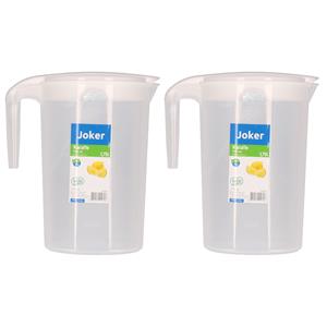 Hobby Life Schenkkan/waterkan - 2x - wit - 1750 ML - kunststof - 10 x 20 x 22 cm -