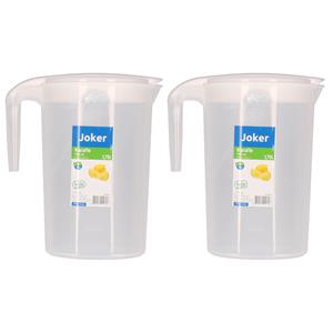 Hobby Life Schenkkan/waterkan - 2x - wit - 1750 ML - kunststof - 10 x 20 x 22 cm -