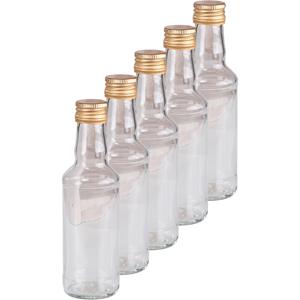 Merkloos Voordeelset van 5x glazen flessen met schroefdoppen 200 ml -