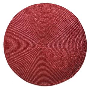 Gerimport Ronde Placemats metallic kerst rood look diameter cm -