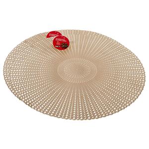 Gerimport Set van 2x stuks ronde kunststof dinner placemats goud D40 cm -