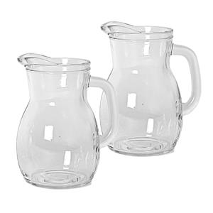 Bormioli Rocco 2x stuks glazen sap/waterkannen 1 liter -