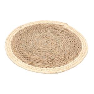 Chaks Placemat - D38 cm - gevlochten stro - beige - bohemian style -