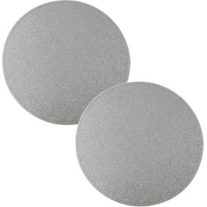 Merkloos 2x Ronde placemats/onderleggers zilver met glitters 33 cm -