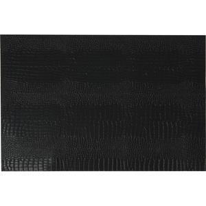 Excellent Houseware 2x Rechthoekige placemats zwart slangenhuid kunststof 45 x 30 cm -
