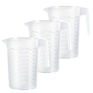 PlasticForte Waterkan/schenkkan - 3x - transparant - 2000 ML - kunststof -