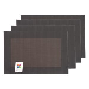 Merkloos Placemats Hampton - 4x - bruin - PVC - 30 x 45 cm -