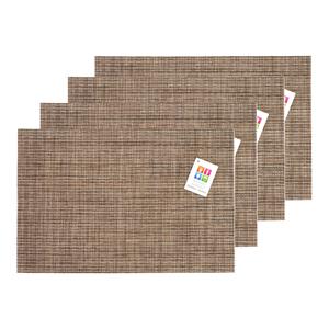 Merkloos Placemats Hampton - 4x - bruin geweven - PVC - 30 x 45 cm -