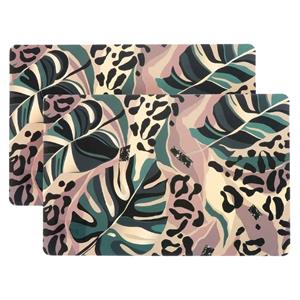 Unique Living Placemat/onderlegger - 4x - Monstera bladeren - x 28 cm - tafeldecoratie -