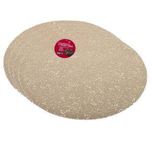 Gerimport Set van 4x stuks ronde Placemats goud met diameter cm -