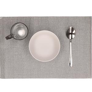 Svenska Living Placemats - 6x stuks - licht grijs - polyester - 45 x 30 cm -