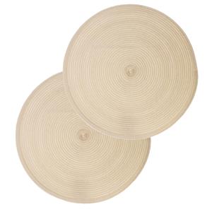 Secret de Gourmet Set van 4x stuks placemats gevlochten kunststof beige cm -