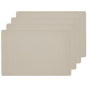 Zeller Placemats lederlook - 4x - 45 x 30 cm - creme -