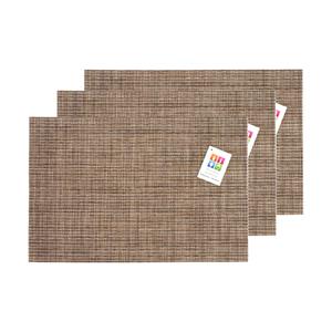 Merkloos Placemats Hampton - 6x - bruin geweven - PVC - 30 x 45 cm -