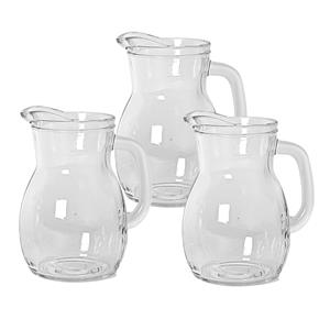 Bormioli Rocco 3x stuks glazen sap/waterkannen 1 liter -