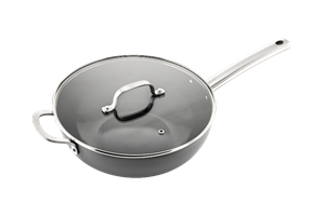 ISENVI Murray keramische wokpan met deksel 28 CM - RVS greep