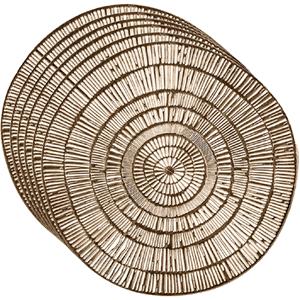 Krist+ Set van 6x stuks ronde Placemats metallic goud look diameter cm -