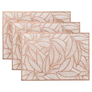 Unique Living Placemat Nissa - 6x - brons bladmotief - 30 x 45 cm - onderlegger -