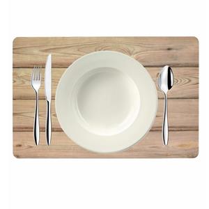 Merkloos 8x Kunststof placemats met hout look 43 x 28 cm -