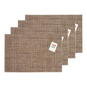 Merkloos Placemats Hampton - 8x - bruin geweven - PVC - 30 x 45 cm -