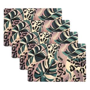 Unique Living Placemat/onderlegger - 8x - Monstera bladeren - x 28 cm - tafeldecoratie -