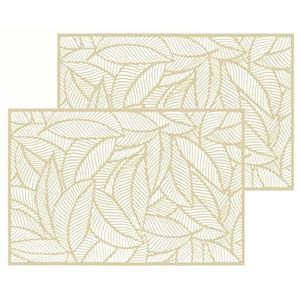 Secret de Gourmet Set van 8x stuks placemats Jungle goud PVC 45 x 30 cm -