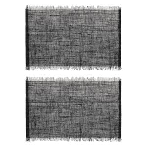 Secret de Gourmet Set van 8x stuks placemats uni zwart jute 45 x 30 cm -
