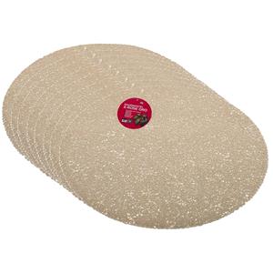 Gerimport Set van 8x stuks ronde Placemats goud met diameter cm -
