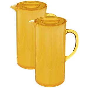 5five Set van 3x stuks sapkan/schenkkan karaffen met deksel 1950 ml geel -
