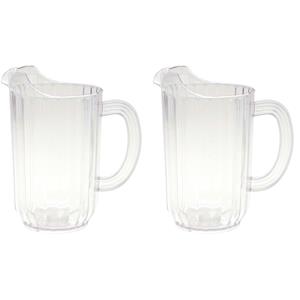 Carlisle 3x Kunststof water karaffen/schenkkannen met ribbel van 1 -