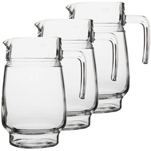 Luminarc 3x stuks glazen schenkkannen/karaffen 1,6 liter -