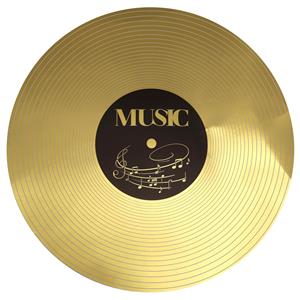 Merkloos 18x Ronde placemats/onderleggers gouden plaat print cm -