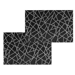 Secret de Gourmet Set van 10x stuks placemats grafische print zwart texaline 45 x 30 cm -
