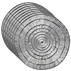 Krist+ Set van 8x stuks ronde Placemats metallic zilver look diameter cm -