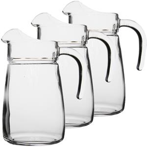 Luminarc 3x stuks glazen schenkkannen/karaffen 2,3 liter -