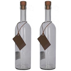 Merkloos 8x stuks glazen flessen met kurken 750 ml -